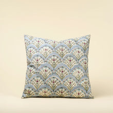 Load image into Gallery viewer, Sakura Block Print Pillow, Blue
