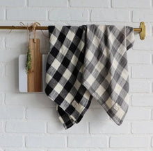 Load image into Gallery viewer, Classic Check Double Layered Single Kitchen Towel Black
