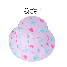 Load image into Gallery viewer, Kids UPF50+ Patterned Sun Hat - Hippo/Elephant
