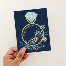 Load image into Gallery viewer, Navy Floral Engagement Card