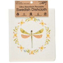 Load image into Gallery viewer, Dragonfly Garden Swedish Dishcloth, Set 2