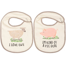 Load image into Gallery viewer, I Love Ewe Bib Set