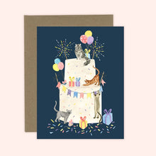 Load image into Gallery viewer, Party Cat Cake Birthday Card