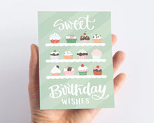 Load image into Gallery viewer, Sweet Birthday Wishes Cupcake Birthday Card