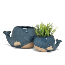 Load image into Gallery viewer, Blue Whale Planter, Small
