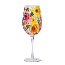 Load image into Gallery viewer, Bold Floral Wine Glass
