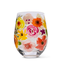 Load image into Gallery viewer, Bold Floral Stemless Glass
