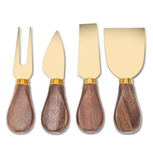 Load image into Gallery viewer, Walnut Handled Cheese Knives, Set of 4