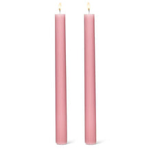 Load image into Gallery viewer, Ridged Taper Candles, Pink, Set 2