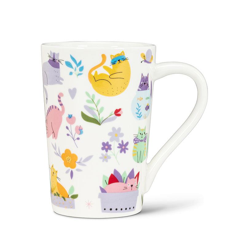 Cat & Flowers Mug