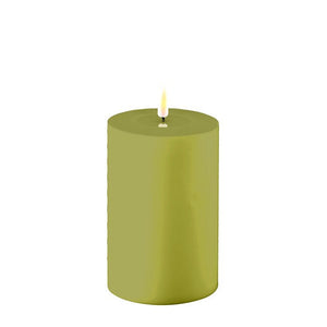 Olive Green LED Outdoor Candle, 4 x6"