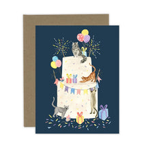 Load image into Gallery viewer, Party Cat Cake Birthday Card