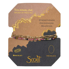 Load image into Gallery viewer, Delicate Stone Necklace/ Bracelet- Tourmaline & Gold