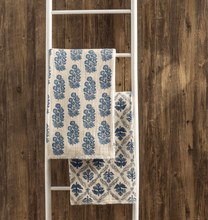 Load image into Gallery viewer, Blue Floral Throw