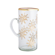 Load image into Gallery viewer, Gold Snowflake Glass Pitcher