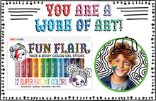 Load image into Gallery viewer, Fun Flair Face & Body Color Gel Sticks Set of 12