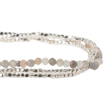 Load image into Gallery viewer, Delicate Stone Necklace/ Bracelet- Moonstone & Silver