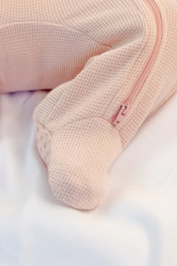 Juddles Pink Clay Waffle Knit Sleeper