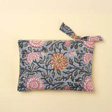 Load image into Gallery viewer, Block Print Pouch, Blue