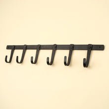 Load image into Gallery viewer, Forged Iron Wall Hook, 6 Hooks