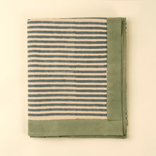 Load image into Gallery viewer, Sea Stripe Block Print Tablecloth