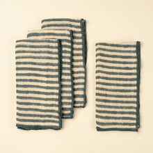 Load image into Gallery viewer, Sea Stripe Block Print Napkins, Set of 4