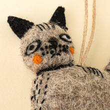 Load image into Gallery viewer, Curious Cat Felt Ornament, Grey