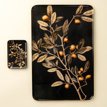 Load image into Gallery viewer, Golden Olive Enamel Tray