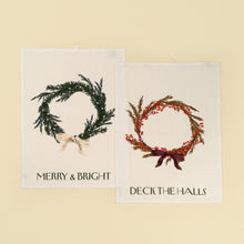 Load image into Gallery viewer, Wreath Flour Sack Tea Towel