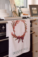 Load image into Gallery viewer, Wreath Flour Sack Tea Towel