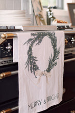 Load image into Gallery viewer, Wreath Flour Sack Tea Towel