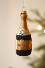 Load image into Gallery viewer, Champagne Sparkle Ornament, Black