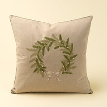 Load image into Gallery viewer, Embroidered Wreath Cushion, 20x20"