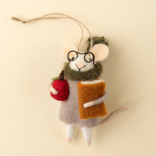 Load image into Gallery viewer, Teacher Tilda Felt Mouse Ornament