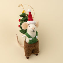 Load image into Gallery viewer, Tree Toting Tom Felt Mouse Ornament