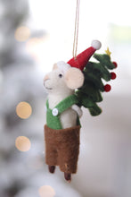 Load image into Gallery viewer, Tree Toting Tom Felt Mouse Ornament