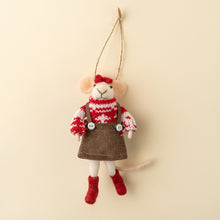 Load image into Gallery viewer, Merry Mabel Felt Mouse Ornament