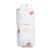 Load image into Gallery viewer, Lulujo Strawberry Swaddle Blanket