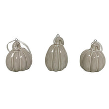 Load image into Gallery viewer, White Ceramic Pumpkin Ornament