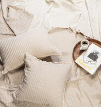 Load image into Gallery viewer, Beige Overstitch Coverlet, Queen