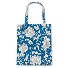 Load image into Gallery viewer, Simple Floral Tote, Ivory on Royal