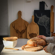 Load image into Gallery viewer, Highland Cow White Butter Dish