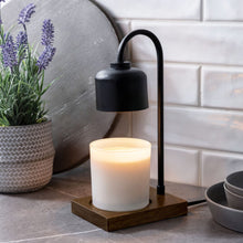 Load image into Gallery viewer, Black & Wood Arched Candle Warmer Lamp