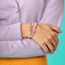Load image into Gallery viewer, Morse Code Bracelet | HOPE, Pink Aventurine + Lilac