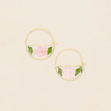 Load image into Gallery viewer, Pressed Flower Hoop Earrings