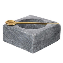 Load image into Gallery viewer, Gray Square Marble Pinch Pot with Spoon