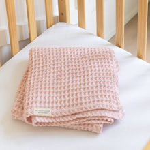 Load image into Gallery viewer, Bella Tunno Waffle Baby Blanket, Blush