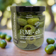 Load image into Gallery viewer, Fume-Eh Smoked Pitted Castelvetrano Olives