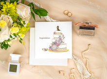 Load image into Gallery viewer, Floral Wedding Cake Quilling Card
