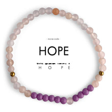 Load image into Gallery viewer, Morse Code Bracelet | HOPE, Pink Aventurine + Lilac